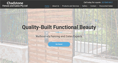 Desktop Screenshot of chadstonefences.com.au